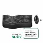 KENSINGTON Pro Fit® Ergo Bezprzewodowy zestaw klawiatury i myszy z amerykańskim układem klawiszy + PROMOCJA