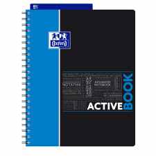 OXFORD Activebook Kołozeszyt A4+ w kratkę z tagami 80 kartek