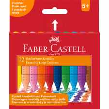 FABER-CASTELL Grip Kredki trójkątne woskowe 12 kolorów