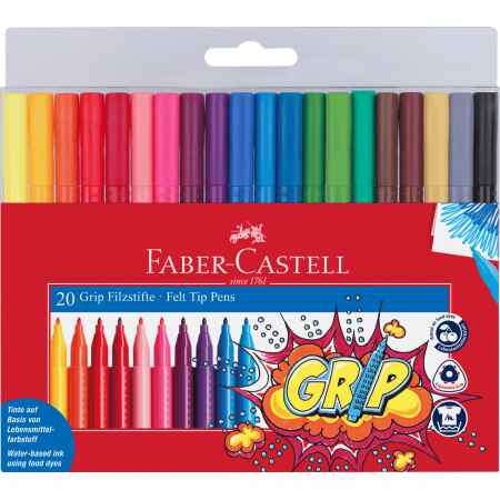 FABER-CASTELL Grip Zestaw flamastrów 20 kolorów