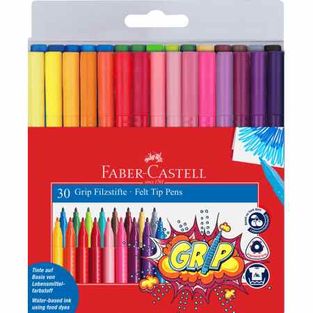 FABER-CASTELL Grip Zestaw flamastrów 30 kolorów