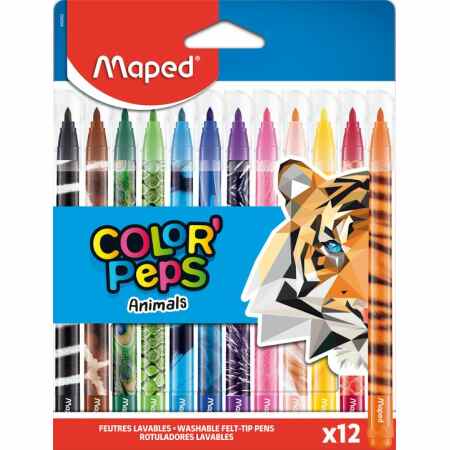 MAPED Colorpeps animals Flamastry 12 kolorów