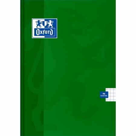 OXFORD Esse Brulion twardy A5 Zeszyt w kratkę z marginesem 96 kartek zielony