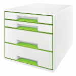 LEITZ Wow Cube Pojemnik z 4 szufladami biało-zielony + PROMOCJA