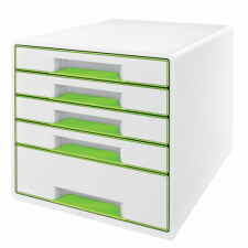 LEITZ Wow Cube Pojemnik z 5 szufladami biało-zielony