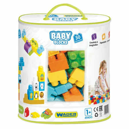 WADER Baby Blocks Klocki w torbie 30 elementów