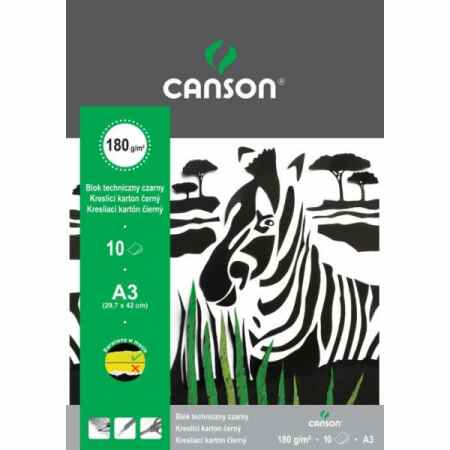 CANSON Blok techniczny czarny A3 160g 10 kartek
