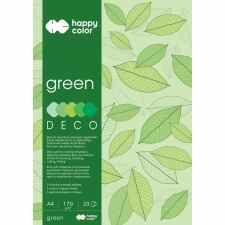 HAPPY COLOR Deco green Blok A4 170g 20 arkuszy w tonacji zielonej