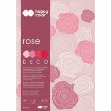HAPPY COLOR Deco rose Blok A4 170g 20 arkuszy w tonacji różowej