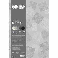 HAPPY COLOR Deco grey Blok A4 170g 20 arkuszy w tonacji szarej