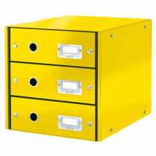 LEITZ Wow Click & Store Pojemnik z 3 szufladami żółty