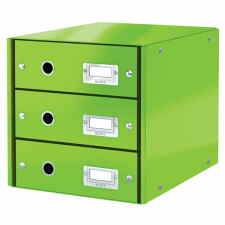 LEITZ Wow Click & Store Pojemnik z 3 szufladami zielony