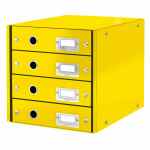 LEITZ Wow Click & Store Pojemnik z 4 szufladami żółty