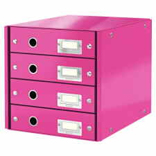 LEITZ Wow Click & Store Pojemnik z 4 szufladami różowy