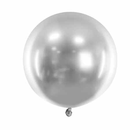 PARTY DECO Glossom Balony okrągłe srebrne 60 cm