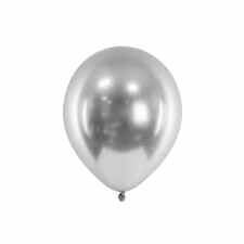 PARTY DECO Balony glossy 30 cm srebrne 10 sztuk