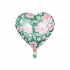 PARTY DECO Balon foliowy serce w kwiaty 45cm