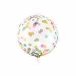 PARTY DECO Balon transparentny w kropki 40cm