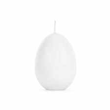 PARTY DECO Świeca jajko 10cm biała