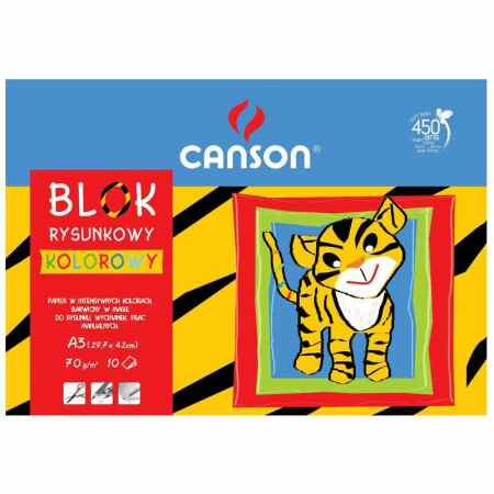 CANSON Blok rysunkowy kolorowy A3 80g 10 kartek