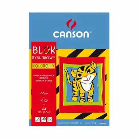 CANSON Blok rysunkowy kolorowy A4 80g 10 kartek