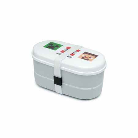 MINECRAFT Postacie Lunchbox Pudełko na śniadanie 3w1 ze sztućcami