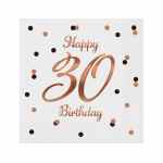 GODAN Beauty & Charm Serwetki 'Happy 30 Birthday' 33x33 cm 20 szt.