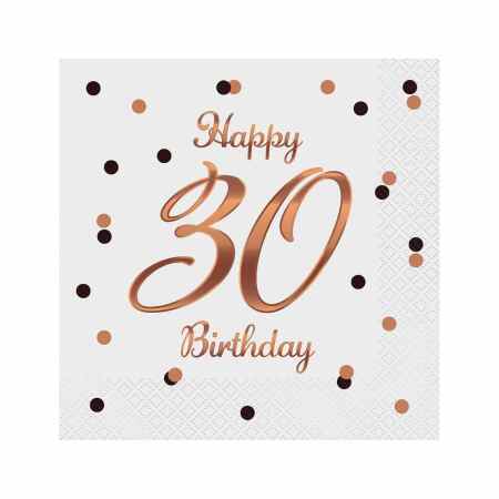 GODAN Beauty & Charm Serwetki 'Happy 30 Birthday’ 33×33 cm 20 szt.
