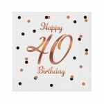 GODAN Beauty & Charm Serwetki 'Happy 40 Birthday' 33x33 cm 20 szt.