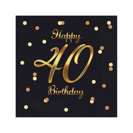 GODAN Beauty & Charm Serwetki 'Happy 40 Birthday’ 33×33 cm 20 szt.