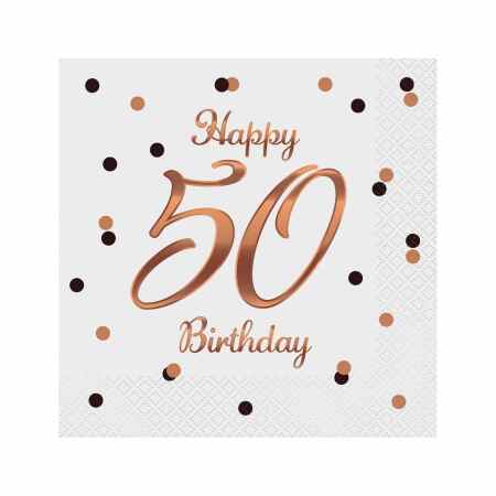 GODAN Beauty & Charm Serwetki 'Happy 50 Birthday’ 33×33 cm 20 szt.