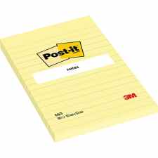 POST-IT® Karteczki samoprzylepne w linię 102 x 152 mm 100 żółtych karteczek