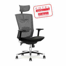 HALMAR Ambasador Krzesło biurowe Fotel gabinetowy obrotowy czarno-szary