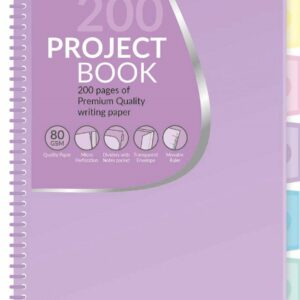 COOLPACK Project Book Kołobrulion w kratkę B5 200 kartek pastelowy fioletowy