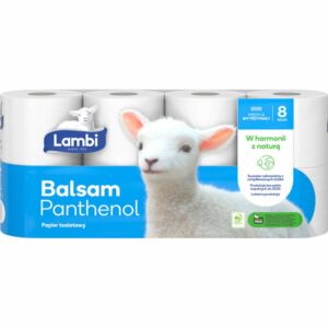 LAMBI Balsam Panthenol Papier toaletowy trzywarstwowy 8 rolek