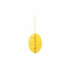 PARTY DECO Dekoracja papierowa Honeycomb – Jajko żółte 12cm