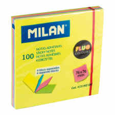 MILAN Karteczki samoprzylepne fluorescencyjne 76 x 76 mm 4 kolory po 25szt.